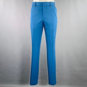 CALVIN KLEIN 205W39NYC Size L Blue Orange Stripe Wool Flat Front Dress Pants